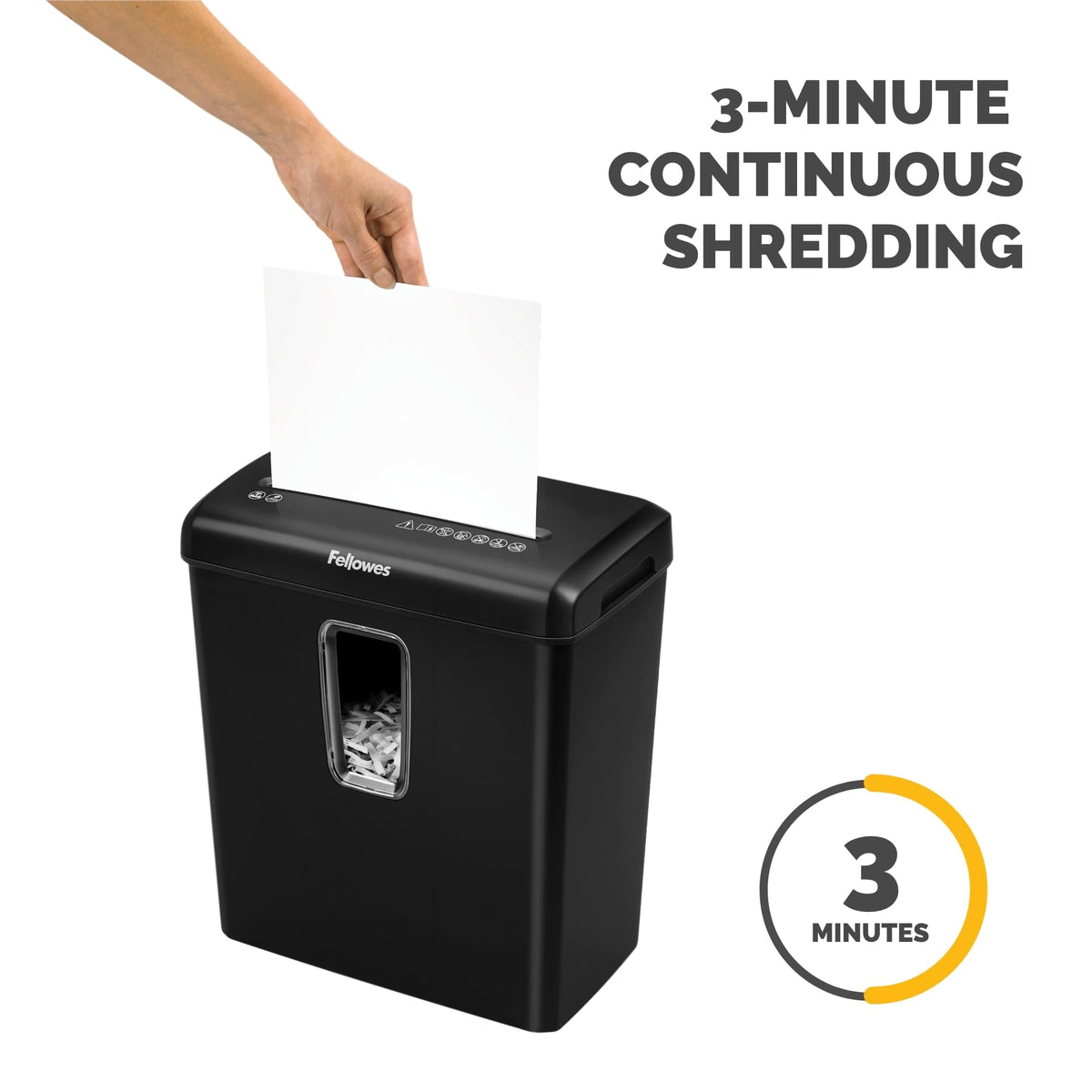 Fellowes Powershred P-30C 6-Sheet Cross-Cut Paper Shredder, Black