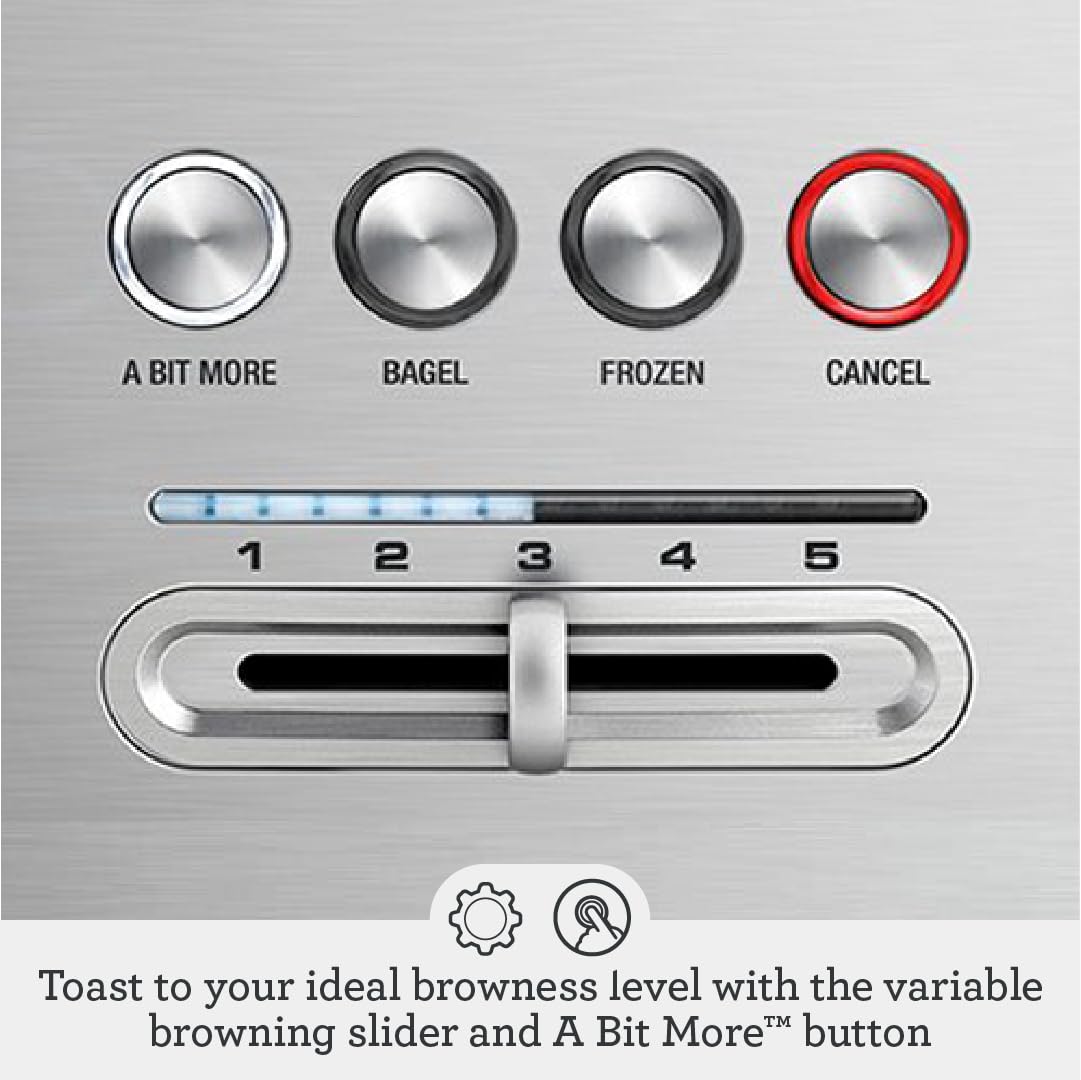 Breville A Bit More 4-Slice Toaster, Silver, BTA730XL