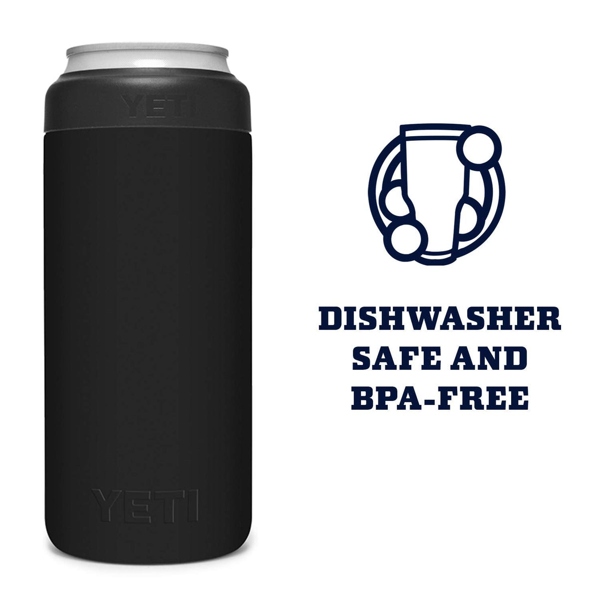 YETI Rambler Colster Slim Can Insulator, 12 oz, Black