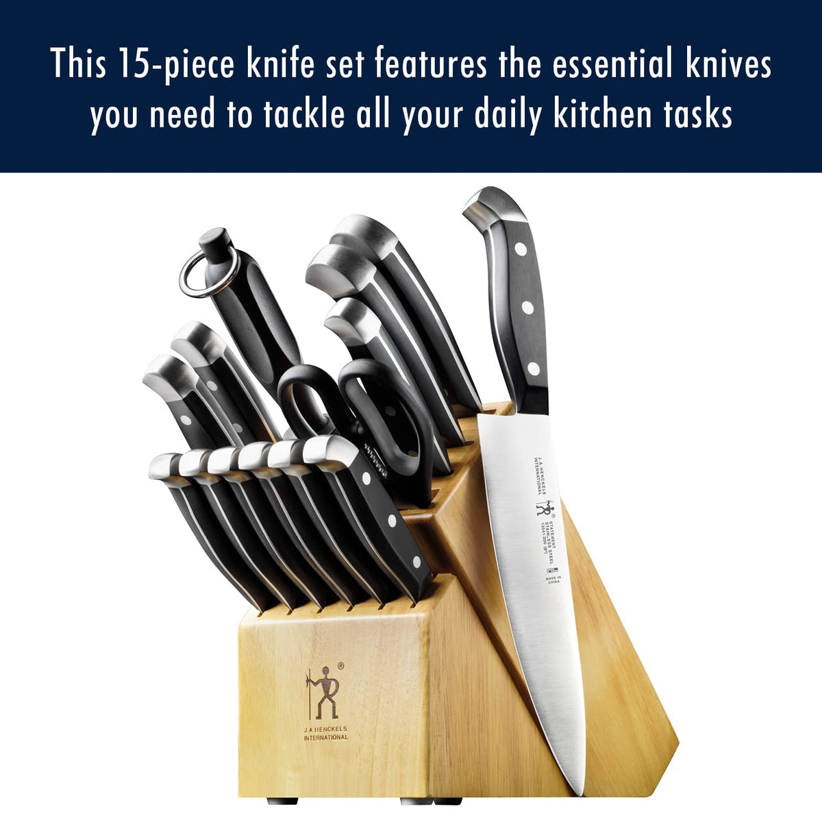 Henckels Premium 15-Piece Knife Set with Block