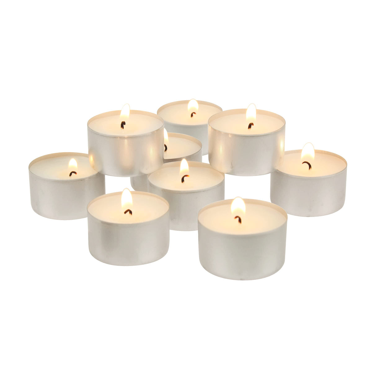 Stonebriar Unscented Tea Light Candles, White, 100 Count