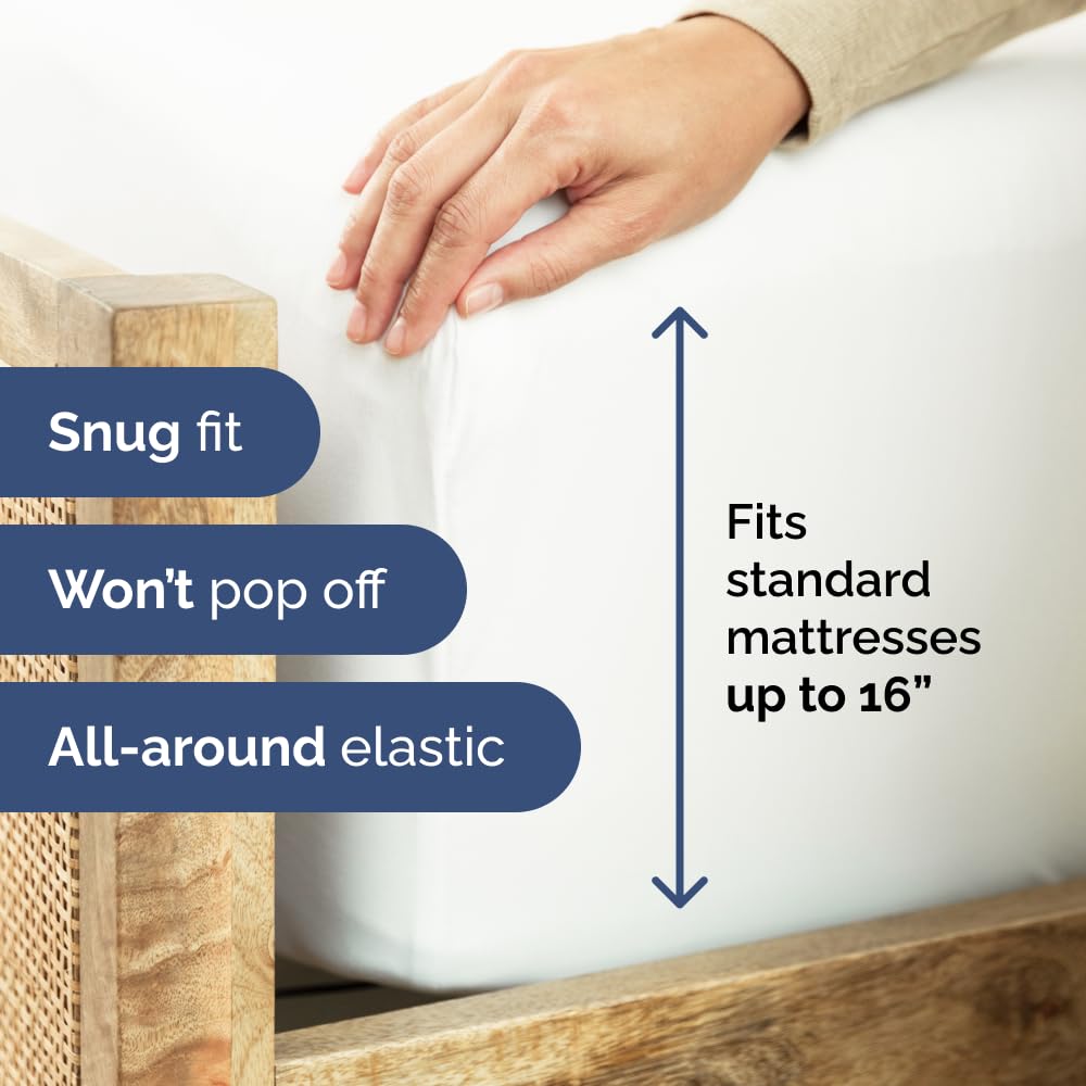 CGK Unlimited Deep Pocket Fitted Sheet, Full, White