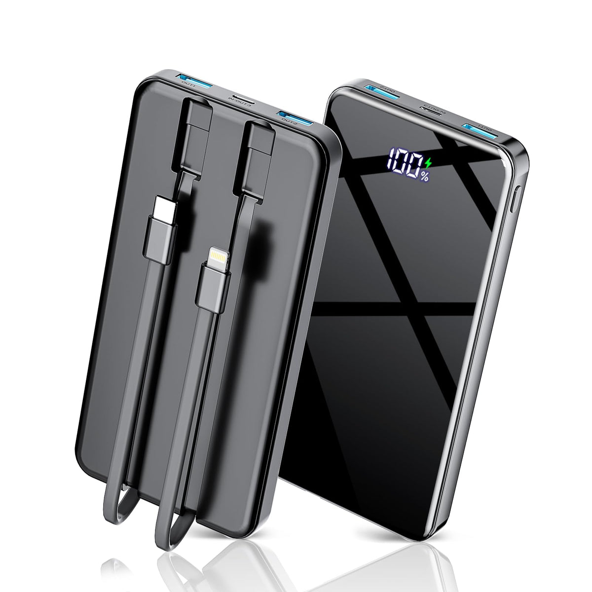 COPINK Power Bank with Built-In Cables, 25,000mAh