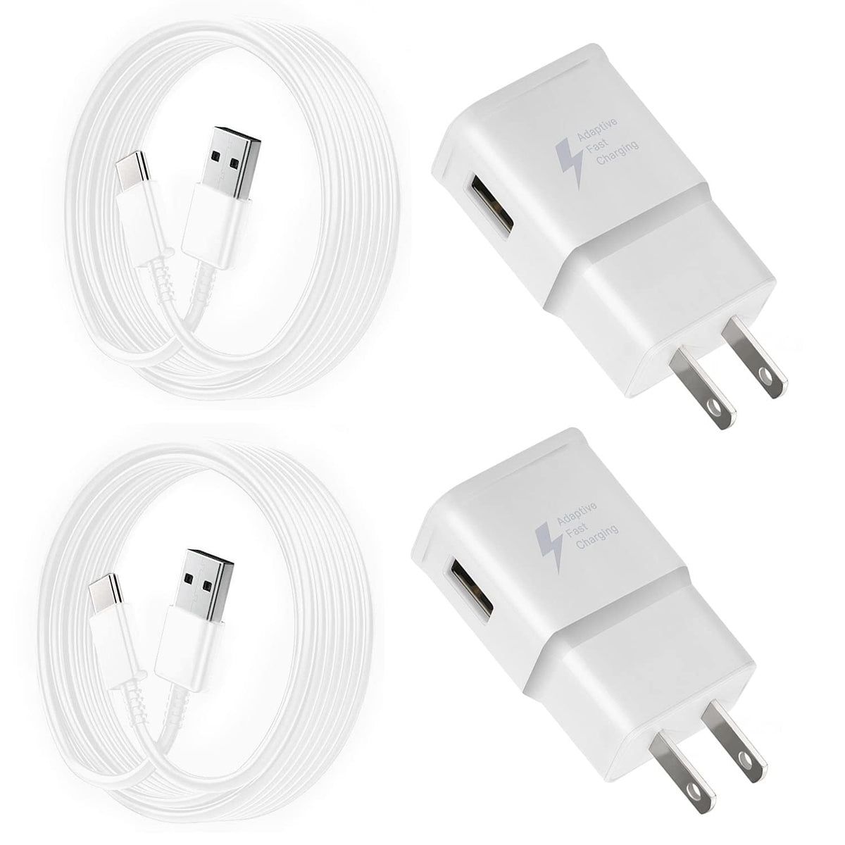 Powersky Fast Charger for Samsung with USB Type C Cable, 2 Pack