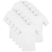 Gildan Platinum Men's Crew T-Shirts, White, 6-Pack, Small