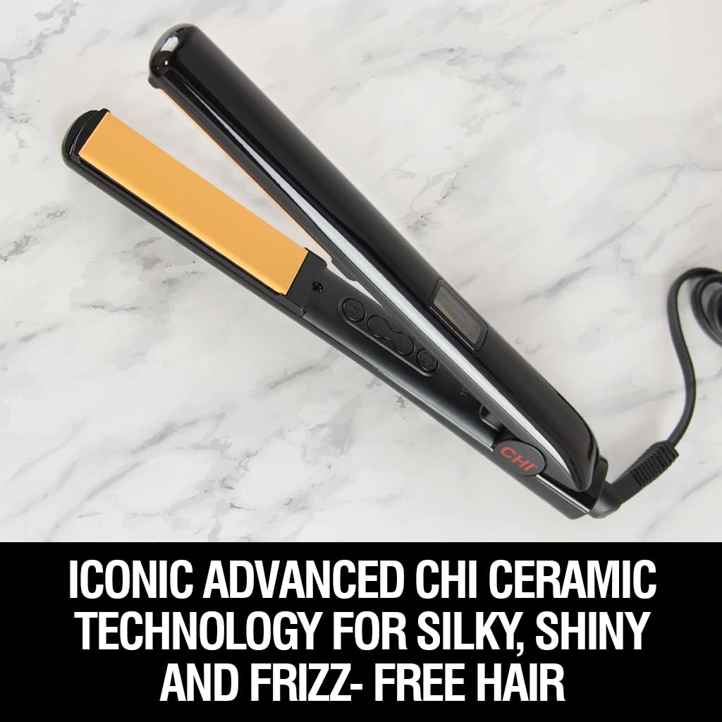 CHI Original Digital Ceramic Hairstyling Iron, 1 Inch, Piano Black