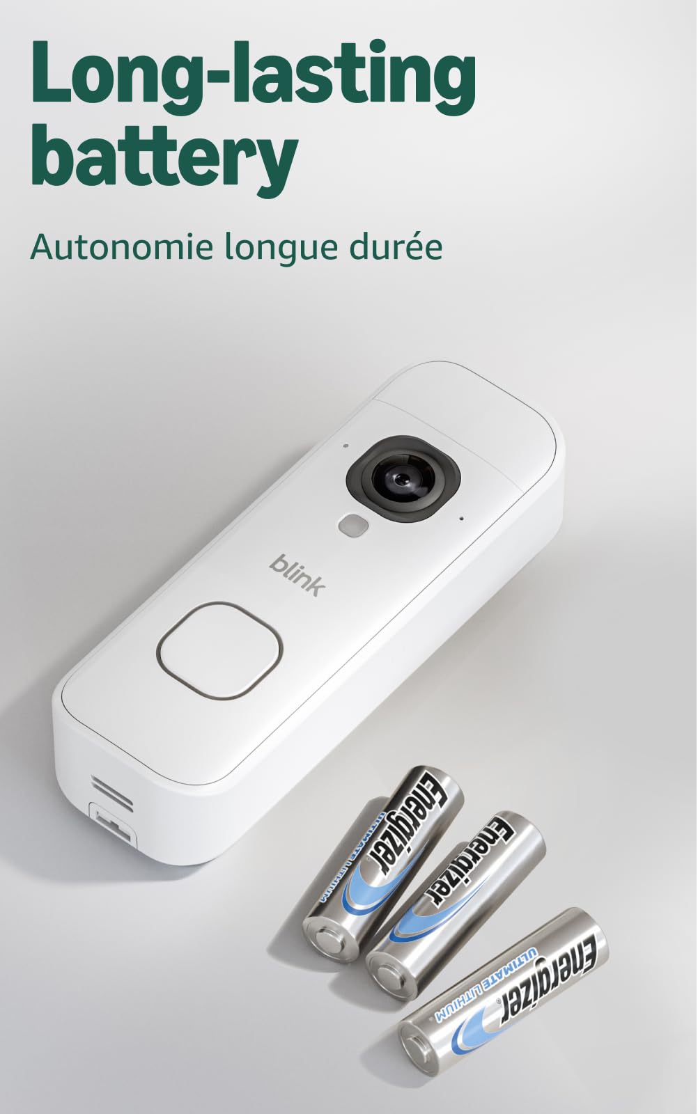 Blink Battery Doorbell 2K+ with Sync Module Core, White