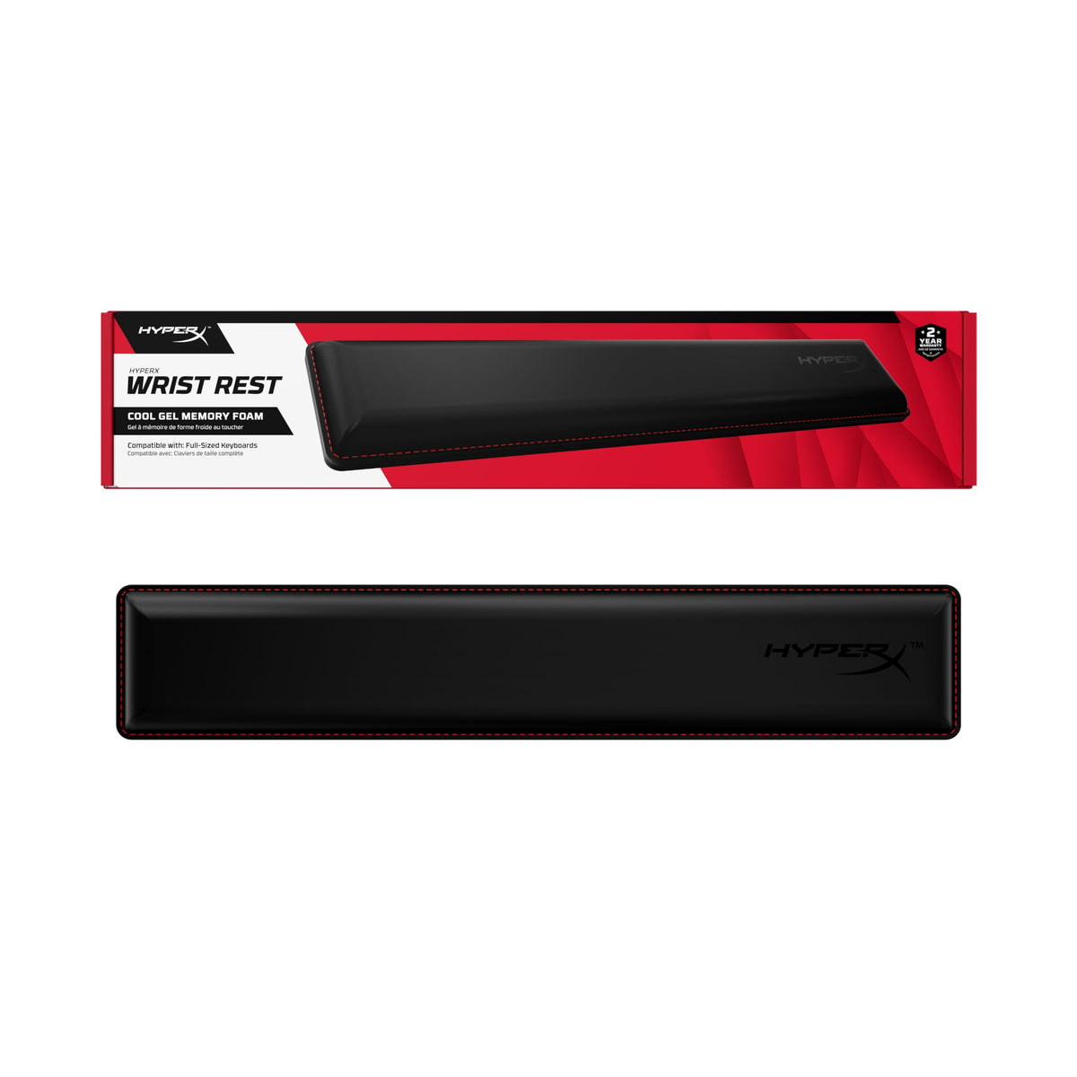 HyperX Cooling Gel Memory Foam Wrist Rest, Full Sized, Black