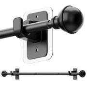 upsimples No Drill Curtain Rod, 28-48", Black