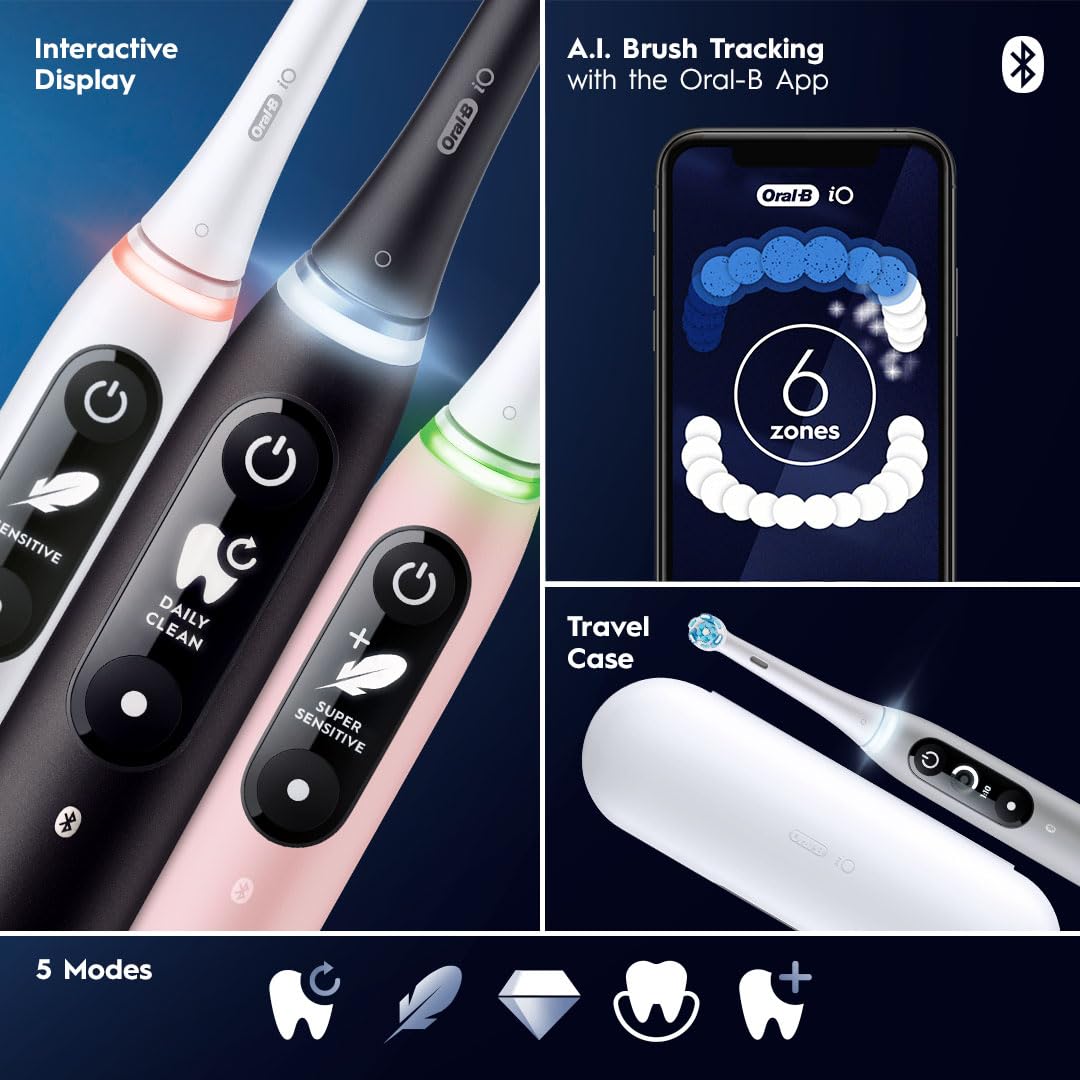 Oral-B iO4 Electric Toothbrush, White, with Travel Case