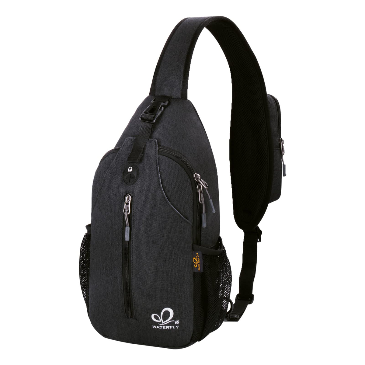 WATERFLY Sling Bag Crossbody Backpack, Black