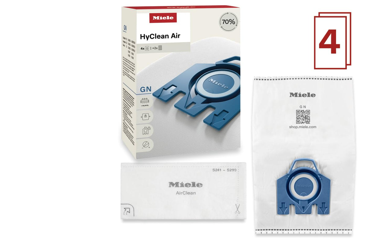 Miele AirClean 3D Efficiency GN Dust Bags, 4 Bags, 10123210