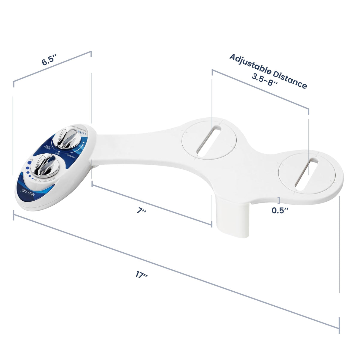 LUXE Bidet NEO 185, Rear & Feminine Wash (Blue)