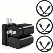 USB C Charger for Samsung Galaxy, 25W, 3 Pack, 6+6+10FT Cables