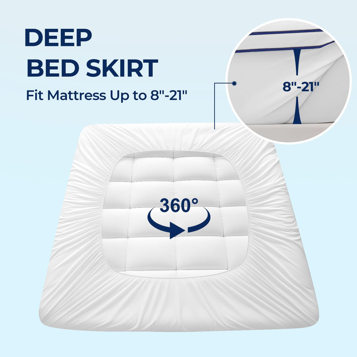 PATSBA Dual Layer Memory Foam Mattress Topper, 3 Inch, Full/Double