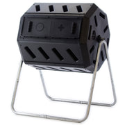 FCMP Outdoor IM4000 Dual Chamber Tumbling Composter, Black, 37 Gallon