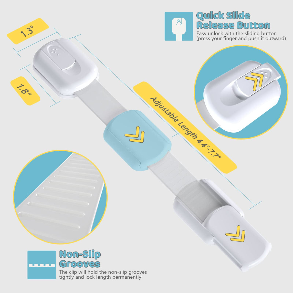 4our Kiddies Adhesive Child Safety Cabinet Latches, 14 Pack