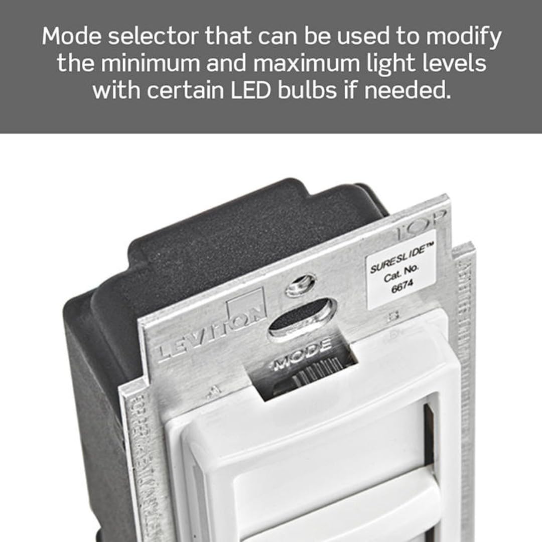 Leviton SureSlide Dimmer Switch, White (2 Pack) (6674-2PK)