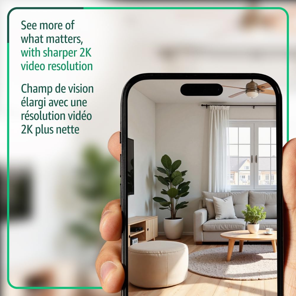 Blink Mini 2K+ Plug-In Indoor Security Camera, 2 Pack, White