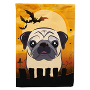 Caroline's Treasures Halloween Fawn Pug House Flag, Large