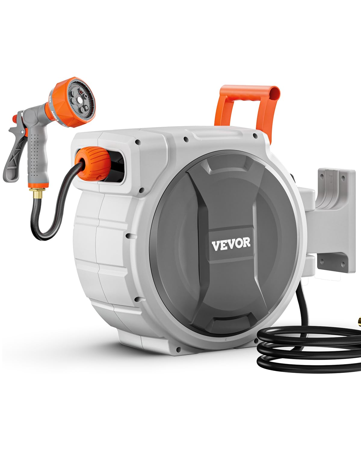 VEVOR Retractable Wall Mounted Garden Hose Reel, 1/2 Inch x 84 ft