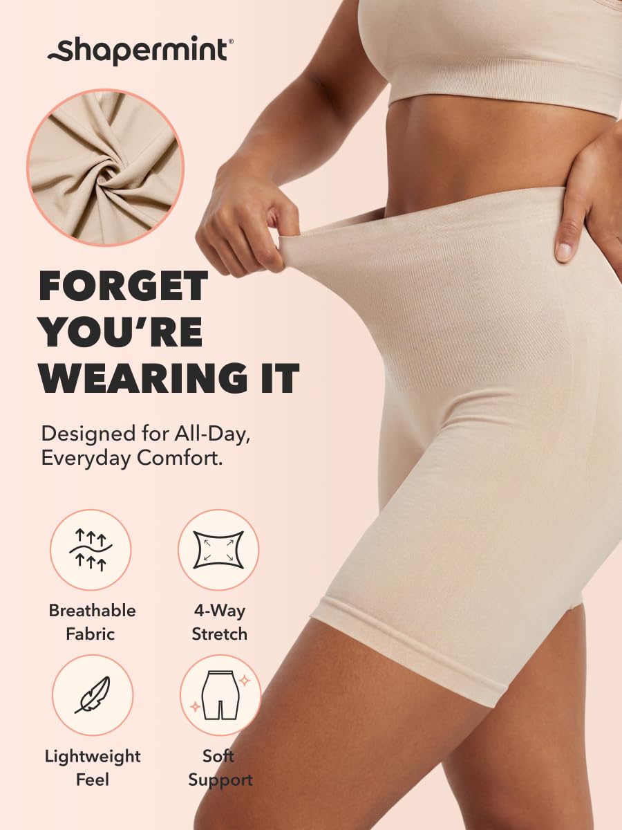 Shapermint High-Waisted Shaper Shorts, Nude, Small