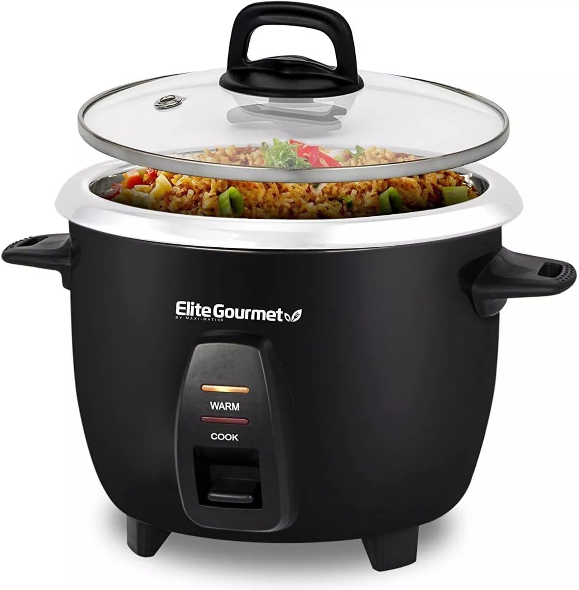 Elite Gourmet Maxi-Matic Rice Cooker, 10 Cups Cooked, ERC-2010B
