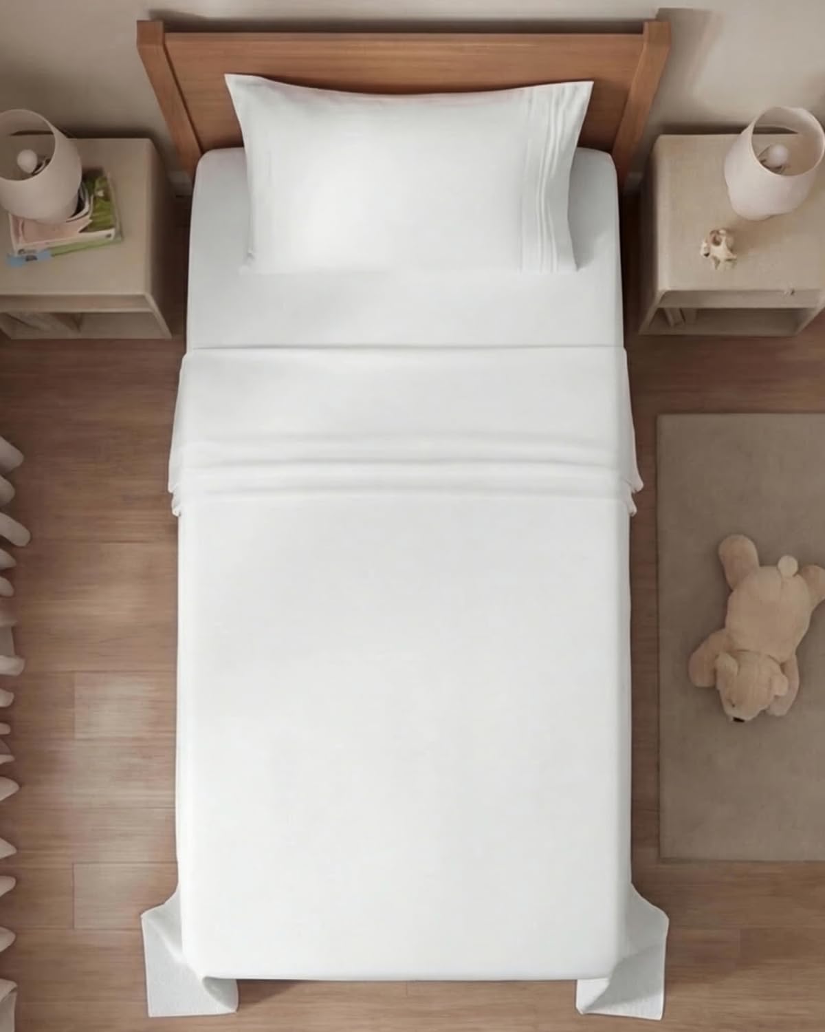 CGK Unlimited Brushed Microfibre Sheet Set, Twin, White, 3 Pieces
