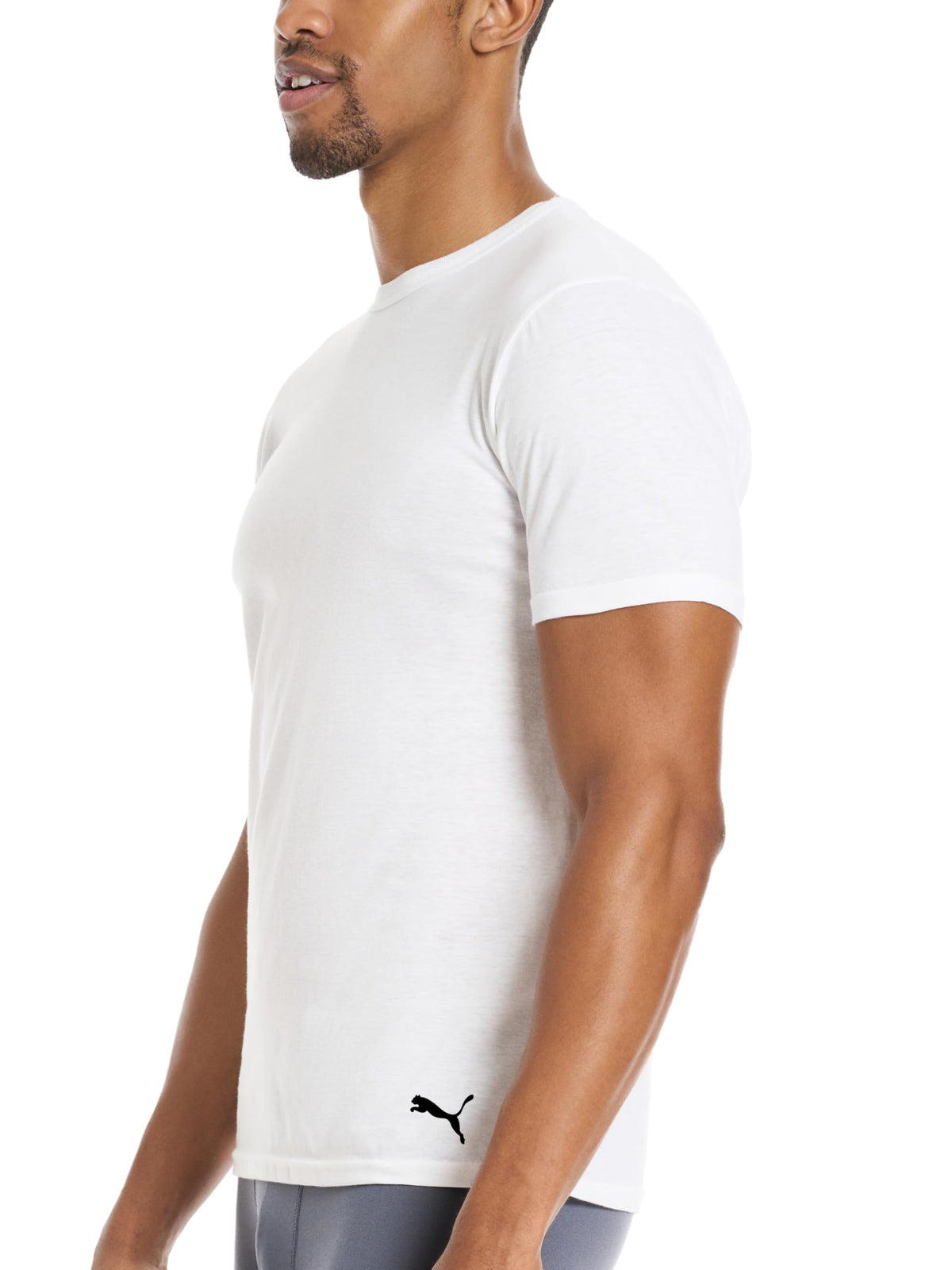 PUMA Men's Cotton Crewneck T-Shirt, Large, 4 Pack