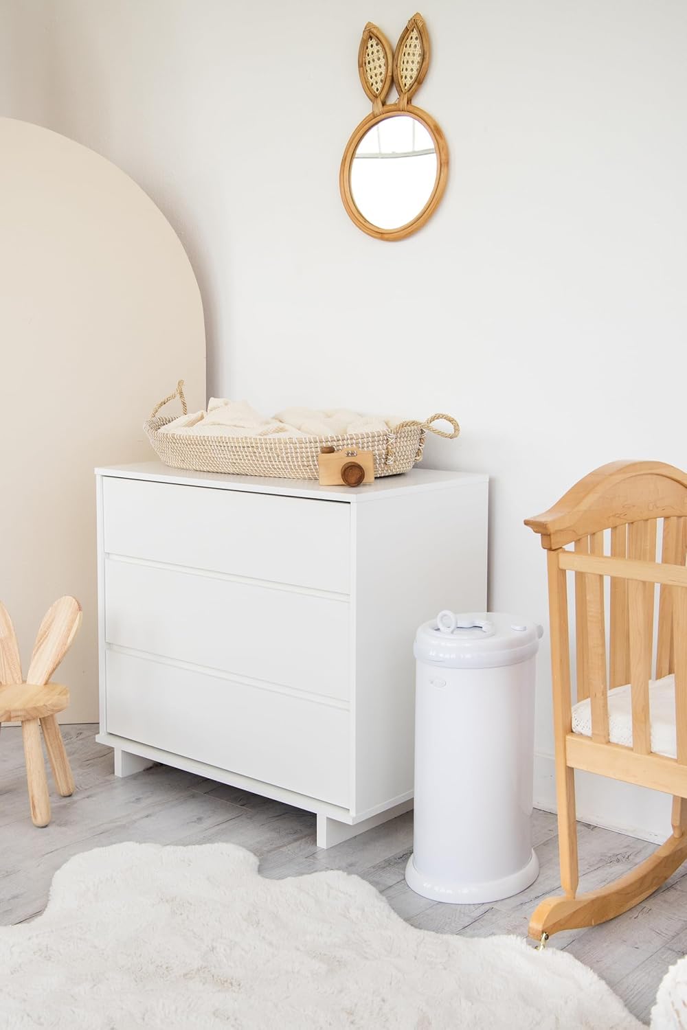 Ubbi Steel Diaper Pail, White
