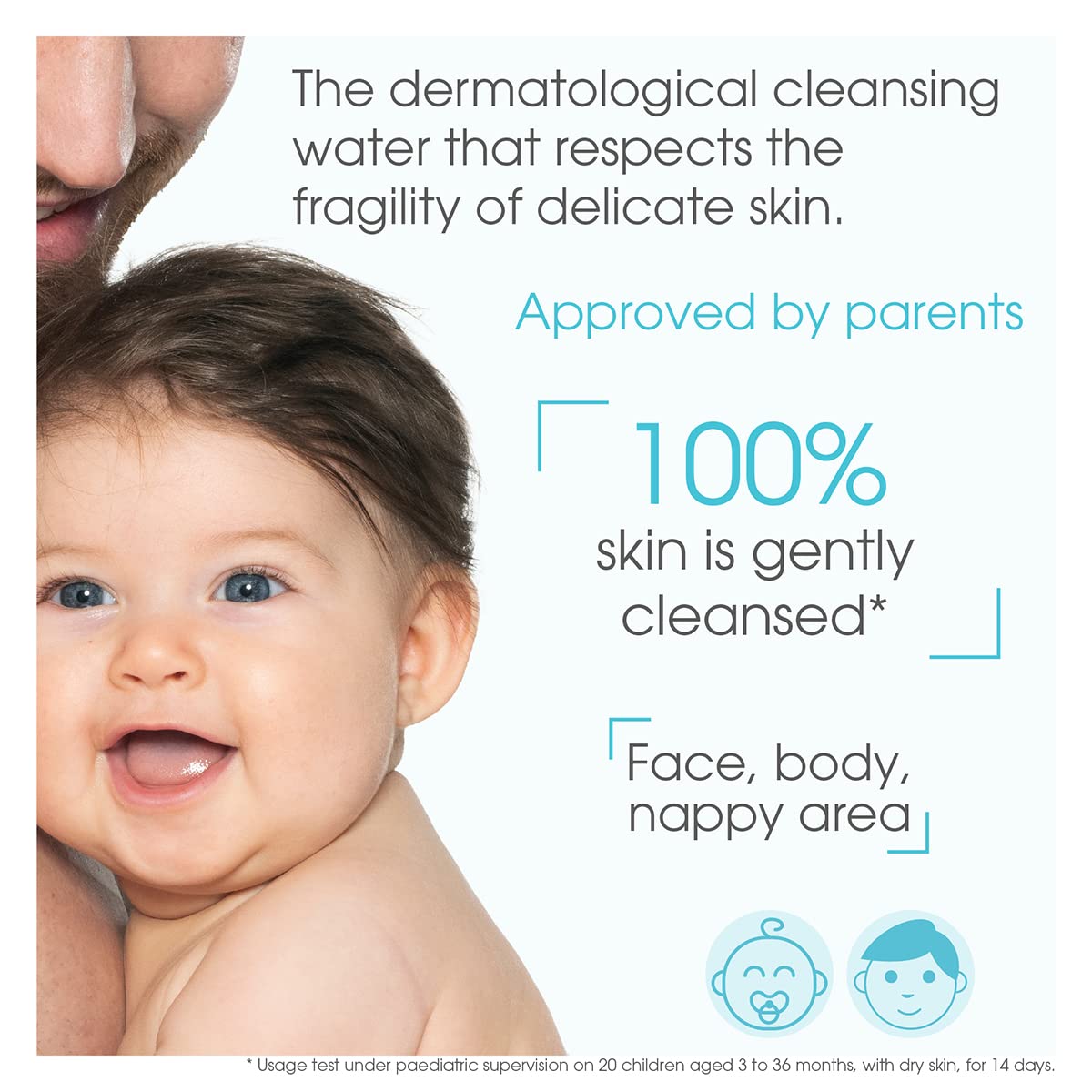Bioderma ABCDerm H2O Micellar Cleansing Water for Babies, 1L