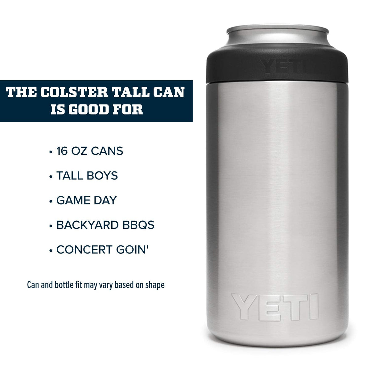 YETI Rambler 16 oz Colster Tall Can Insulator, Stainless