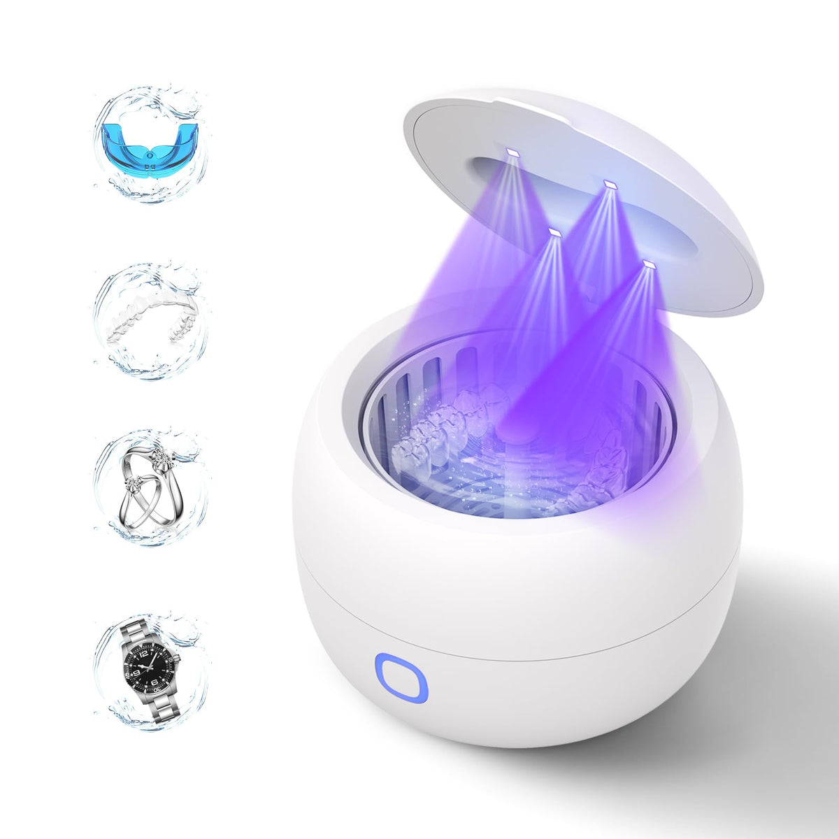 Ultrasonic Retainer Cleaner Machine, 24W, 200 mL, White
