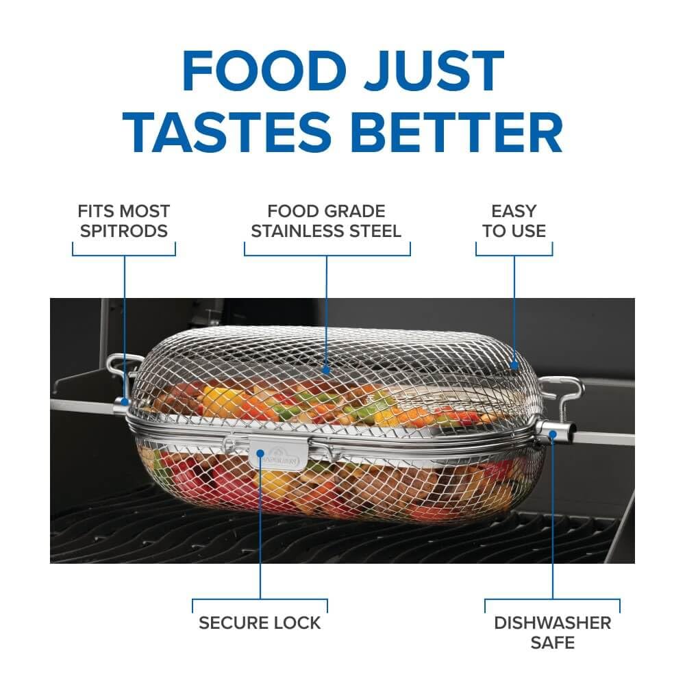 Napoleon Rotisserie Grill Basket Accessory, Stainless Steel, 64000