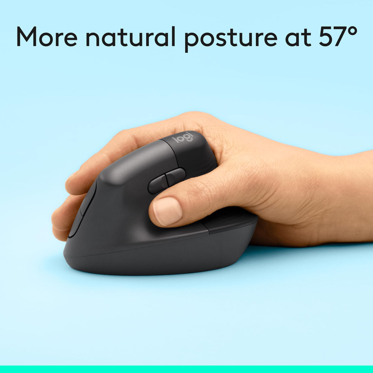 Logitech Lift Vertical Ergonomic Wireless Mouse, Graphite