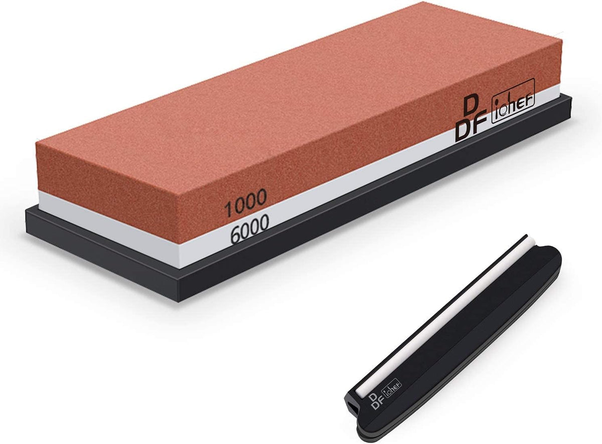 DDF iohEF Whetstone Knife Sharpening Stone, 1000/6000 Grit, Red