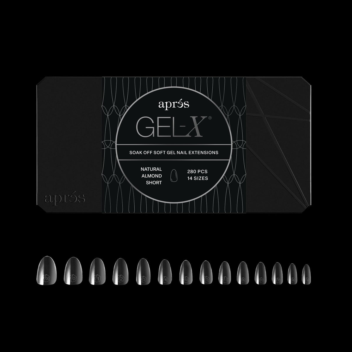 APRES Gel-X Almond Soft Gel Nail Tips, Natural Short, 280 Count