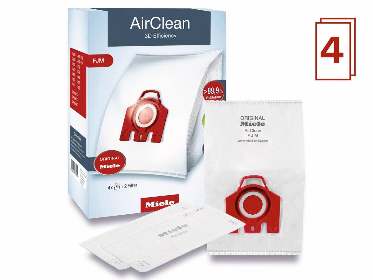 Miele Air Clean 3D FJM Dust Bags, 4 Bags and 2 Filters