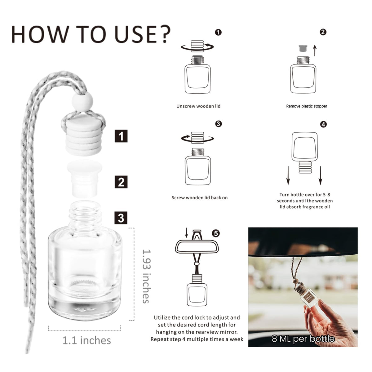 HoogaLife Hanging Car Air Freshener Diffuser, Vanilla Cream (2 Pack)