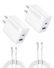 Anker 20W USB-C Charger Block, 2-Pack, White