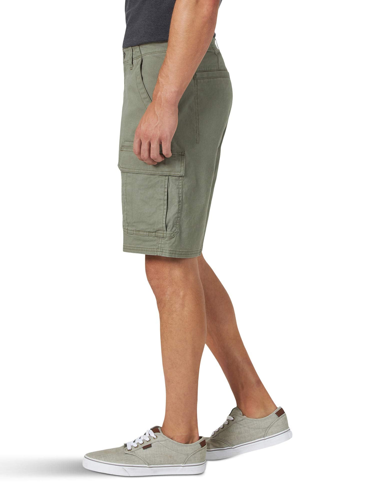 Wrangler Authentics Men's Classic Cargo Stretch Short, Dusty Olive, 32
