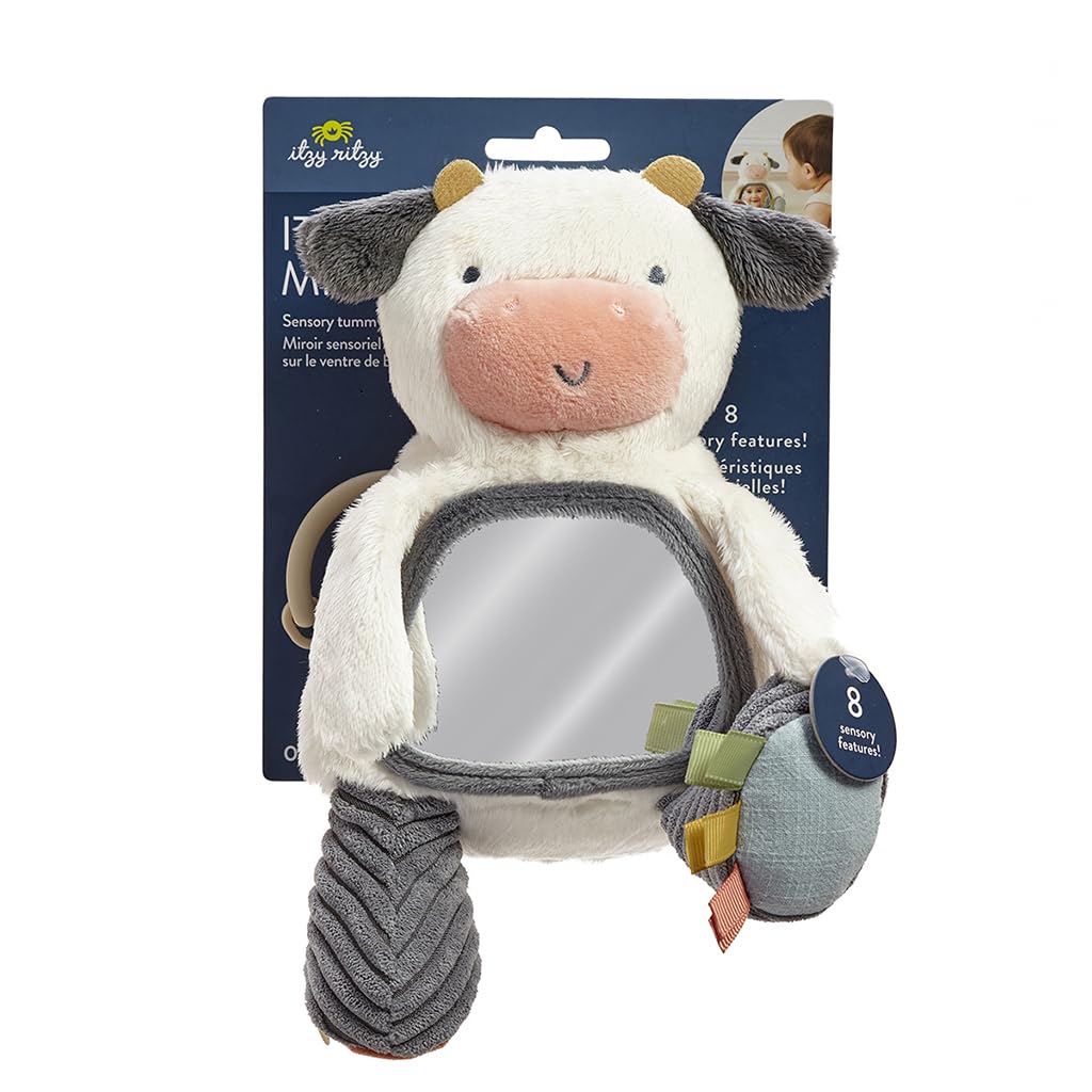 Itzy Ritzy Sensory Tummy Time Mirror Toy, Cow