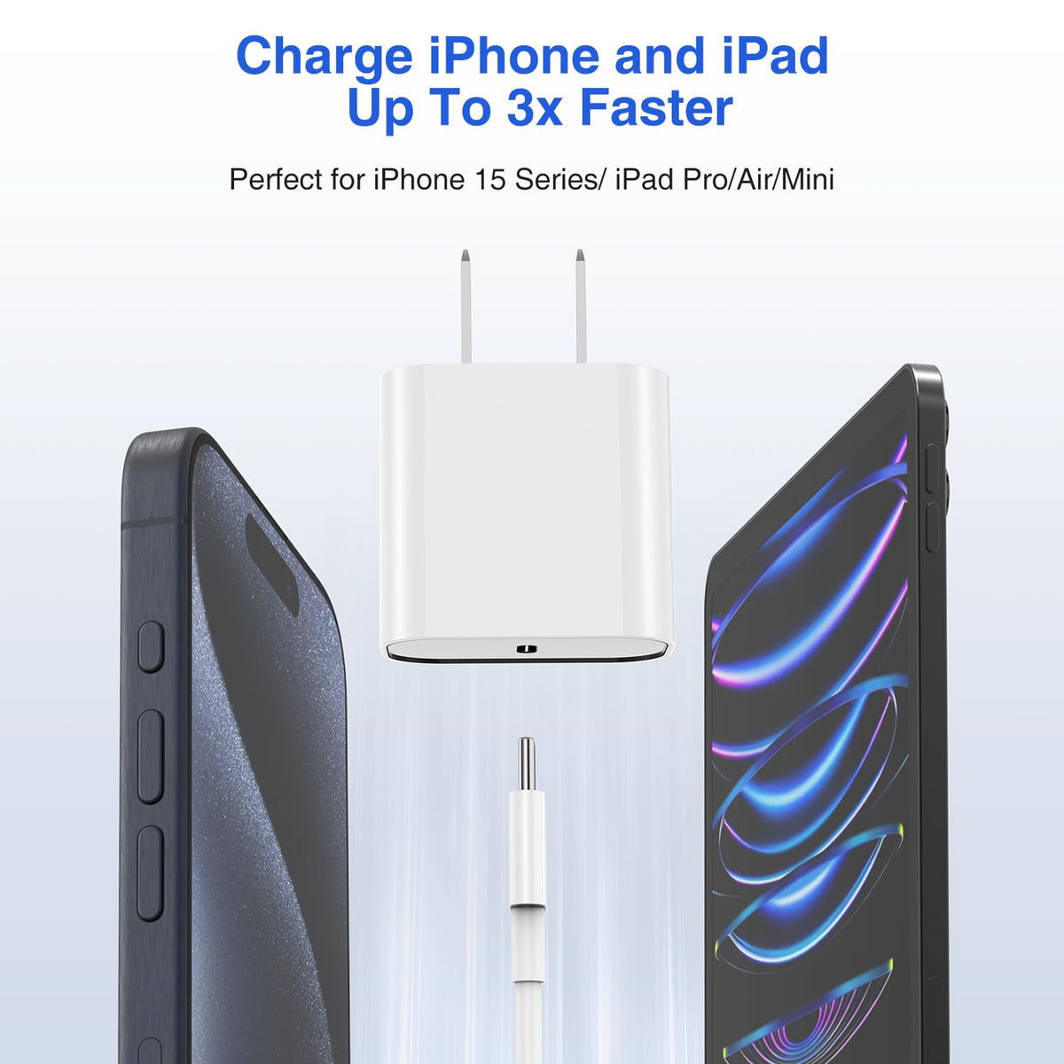 USB C Charger for iPhone with 10FT USB C Cable, White