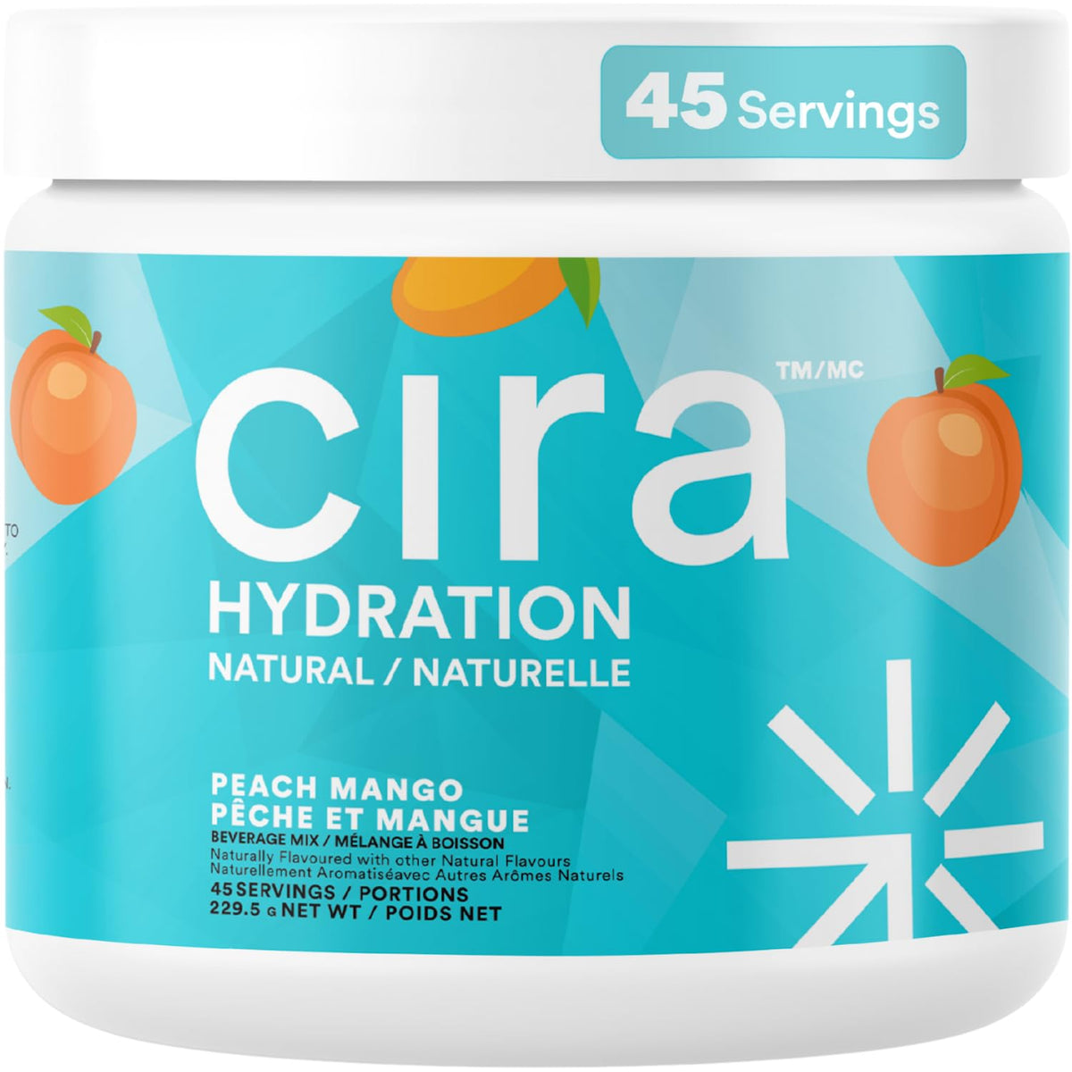 Cira Hydration Electrolyte Powder, Peach Mango, 45 Servings