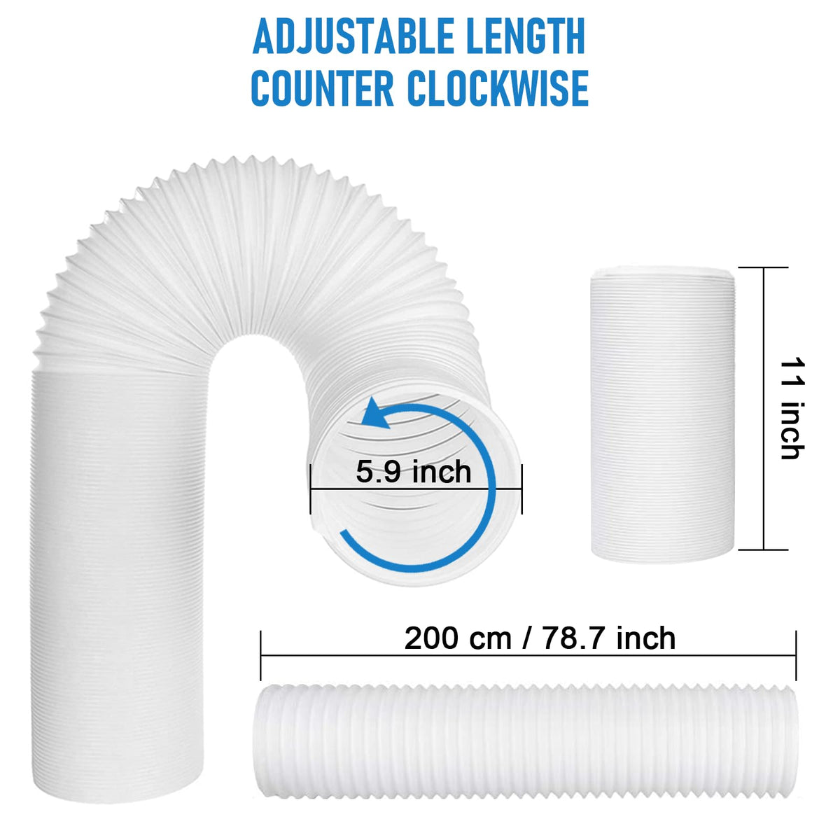 Portable Air Conditioner Window Kit, 5.9" Exhaust Hose, Sliding Window