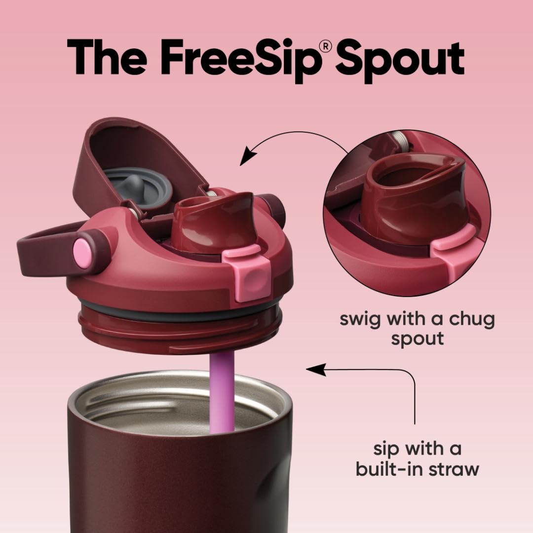 Owala FreeSip Sway Insulated Water Bottle, 30 oz, Black Cherry