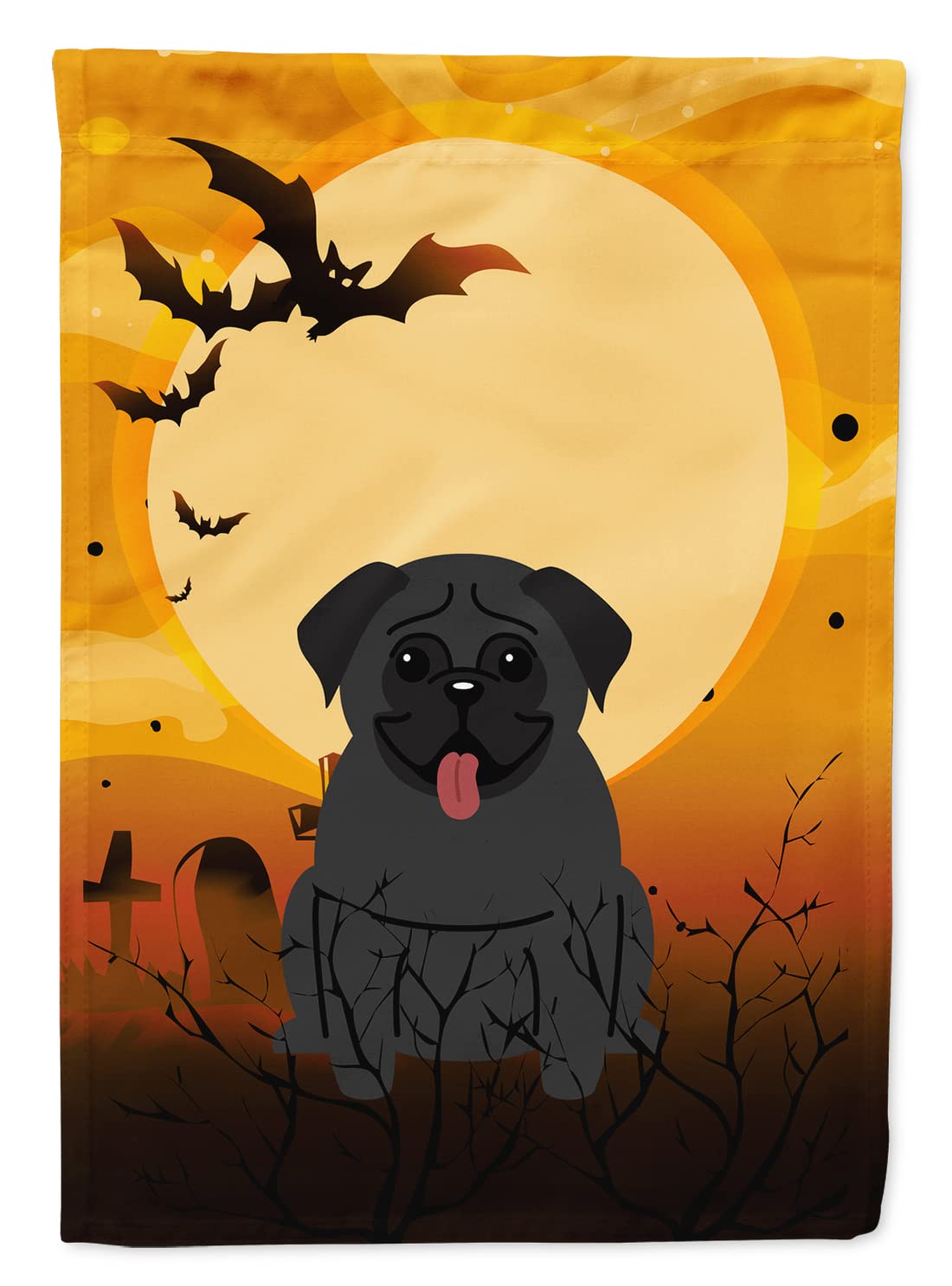 Caroline's Treasures BB4272CHF Pug Black Flag, Large