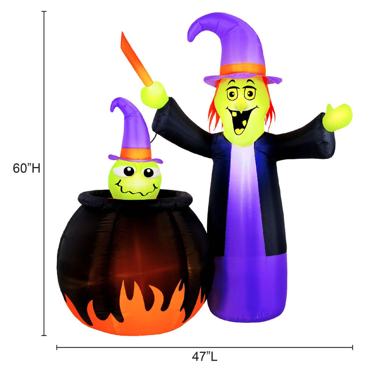 Occasions 5 Foot Inflatable Animated Witch with Cauldron
