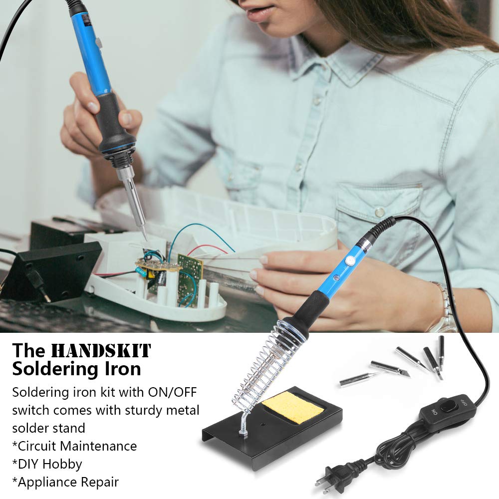 HANDSKIT 60W Adjustable Temperature Soldering Iron Kit