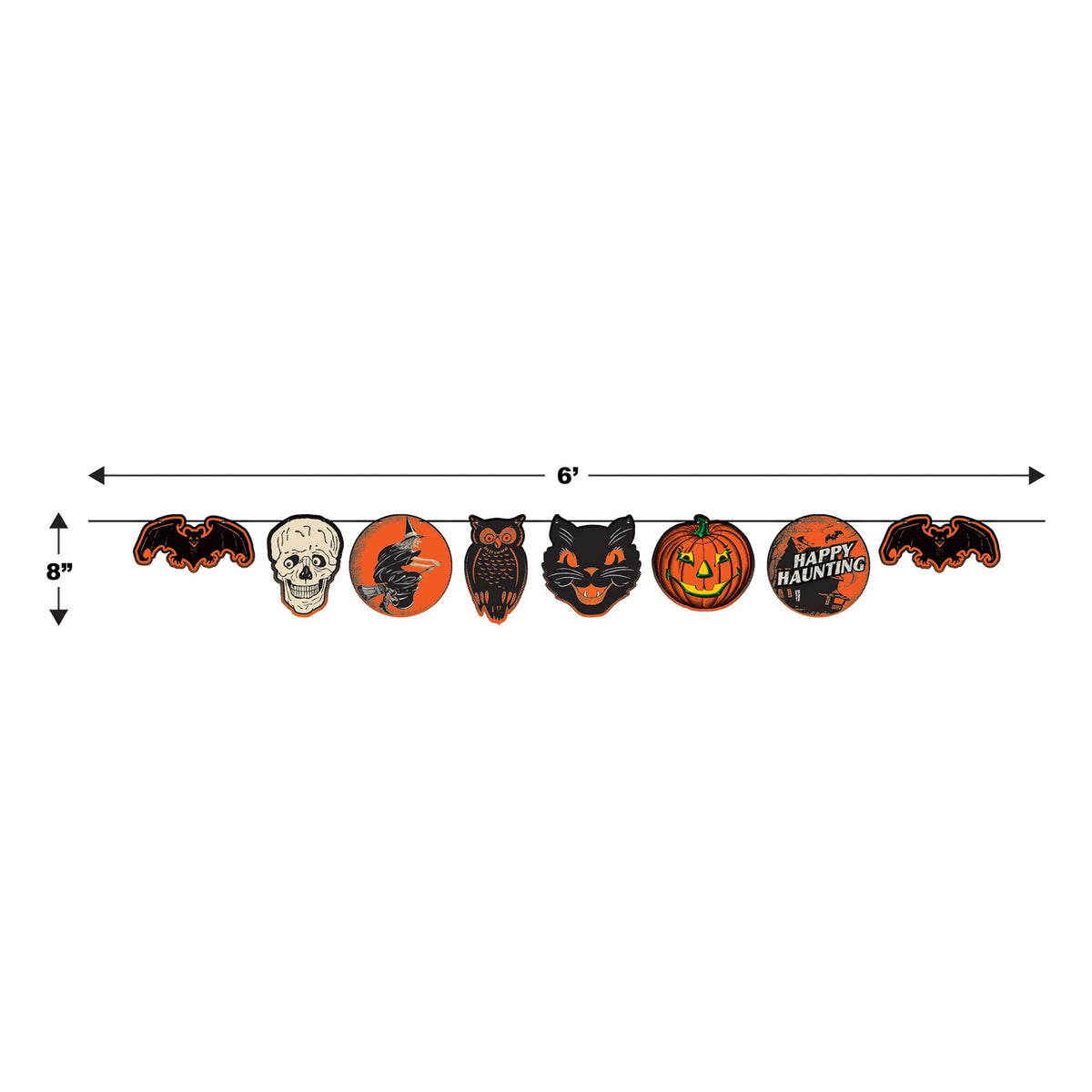 Beistle Retro Vintage Halloween Banners, 2 Piece, 8 In x 6 Ft